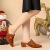 imageAllegra K Womens Pointed Toe Block Heel Brown Mules Shoes 10 M US