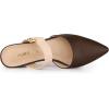 imageAllegra K Womens Pointed Toe Chunky Heel Dress Mules Brown Pumps 9 M US