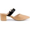 imageAllegra K Womens Pointed Toe Chunky Heel Dress Mules Khaki Pumps 5 M US