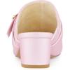 imageAllegra K Womens Pointed Toe Chunky Heel Pink Mules Shoes 6 M US