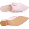 imageAllegra K Womens Pointed Toe Chunky Heel Pink Mules Shoes 6 M US