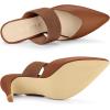imageAllegra K Womens Pointed Toe Elastic Strap Stiletto Heels MulesBrown
