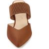 imageAllegra K Womens Pointed Toe Elastic Strap Stiletto Heels MulesBrown