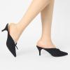 imageAllegra K Womens Pointed Toe Mid Slides Heel MulesBlack