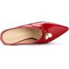 imageAllegra K Womens Pointed Toe Pearl Bow Chunky Heel Slides MulesRed