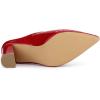 imageAllegra K Womens Pointed Toe Pearl Bow Chunky Heel Slides MulesRed