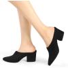 imageAllegra K Womens Pointed Toe Slip on Block Heel Slide MulesBlack