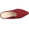 imageAllegra K Womens Pointed Toe Slip on Block Heel Slide MulesRed
