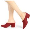 imageAllegra K Womens Pointed Toe Slip on Block Heel Slide MulesRed