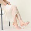 imageAllegra K Womens Pointed Toe Tweed Rhinestone Bow Stiletto Heels MulesPink