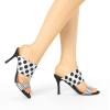 imageAllegra K Womens Polka Dots Stiletto Heel Slides SandalsBlack