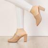 imageAllegra K Womens Slip on Block Heel Slide SandalsNude