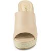 imageAllegra K Womens Slip on Platform Sandals Espadrilles Wedges Slides MulesBeige