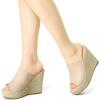 imageAllegra K Womens Slip on Platform Sandals Espadrilles Wedges Slides MulesBeige