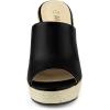 imageAllegra K Womens Slip on Platform Sandals Espadrilles Wedges Slides MulesBlack