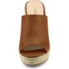 imageAllegra K Womens Slip on Platform Sandals Espadrilles Wedges Slides MulesBrown