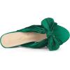imageAllegra K Womens Slip on Pleated Bow Heels Chunky Heel Slouches Slides SandalsGreen
