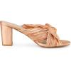 imageAllegra K Womens Slip on Pleated Bow Heels Chunky Heel Slouches Slides SandalsRose Gold