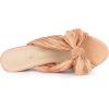 imageAllegra K Womens Slip on Pleated Bow Heels Chunky Heel Slouches Slides SandalsRose Gold