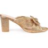 imageAllegra K Womens Slip on Pleated Bow Heels Chunky Heel Slouches Slides SandalsRose Gold