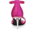 imageAllegra K Womens Sparkly Glitter Ankle Straps Stiletto Clear Heels SandalsHot Pink