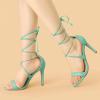 imageAllegra K Womens Stiletto Heel Laceup SandalsTurquoise Green