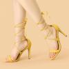 imageAllegra K Womens Stiletto Heel Laceup SandalsYellow