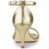 imageAllegra K Womens Stiletto Heels Rhinestone Ankle Strap SandalsGold