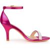imageAllegra K Womens Stiletto Heels Rhinestone Ankle Strap SandalsHot Pink