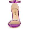 imageAllegra K Womens Stiletto Heels Rhinestone Ankle Strap SandalsPurple