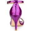 imageAllegra K Womens Stiletto Heels Rhinestone Ankle Strap SandalsPurple