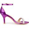 imageAllegra K Womens Stiletto Heels Rhinestone Ankle Strap SandalsPurple
