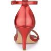 imageAllegra K Womens Stiletto Heels Rhinestone Ankle Strap SandalsRed