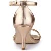 imageAllegra K Womens Stiletto Heels Rhinestone Ankle Strap SandalsRose Gold