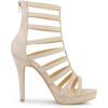 imageAllegra K Womens Stiletto Platform Heels Strappy Gladiator Heel SandalsBeige