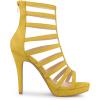 imageAllegra K Womens Stiletto Platform Heels Strappy Gladiator Heel SandalsYellow