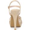 imageAllegra K Womens Strappy Platform Heels Stiletto Heel SandalsBeige