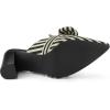 imageAllegra K Womens Stripe Bow Pointed Toe Block Heel Slides MulesBlack