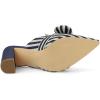 imageAllegra K Womens Stripe Bow Pointed Toe Block Heel Slides MulesBlue