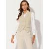 imageAllegra K Womens Suit Vest Double Breasted Business Lapel Dressy Waistcoat VestBeige
