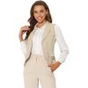 imageAllegra K Womens Suit Vest Double Breasted Business Lapel Dressy Waistcoat VestBeige