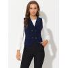 imageAllegra K Womens Suit Vest Double Breasted Business Lapel Dressy Waistcoat VestDark Blue