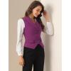 imageAllegra K Womens Suit Vest Double Breasted Business Lapel Dressy Waistcoat VestDark Purple
