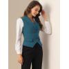 imageAllegra K Womens Suit Vest Double Breasted Business Lapel Dressy Waistcoat VestLake Blue