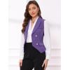 imageAllegra K Womens Suit Vest Double Breasted Business Lapel Dressy Waistcoat VestPurple