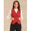 imageAllegra K Womens Suit Vest Double Breasted Business Lapel Dressy Waistcoat VestRed