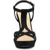 imageAllegra K Womens T Strap Slingback Platform Stiletto Heel SandalsBlack