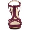 imageAllegra K Womens T Strap Slingback Platform Stiletto Heel SandalsBurgundy