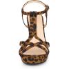 imageAllegra K Womens T Strap Slingback Platform Stiletto Heel SandalsLeopard