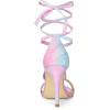 imageAllegra K Womens Tie Dye Lace Up Stiletto Heel SandalsBlue Pink